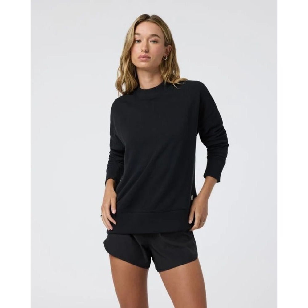 Vuori Sedona Weekender Crew Neck Pullover Black Sweatshirt VW298 Women Small